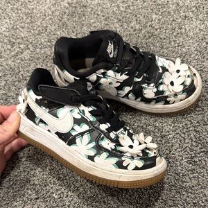 Nike Kids Black and White Floral Sneakers